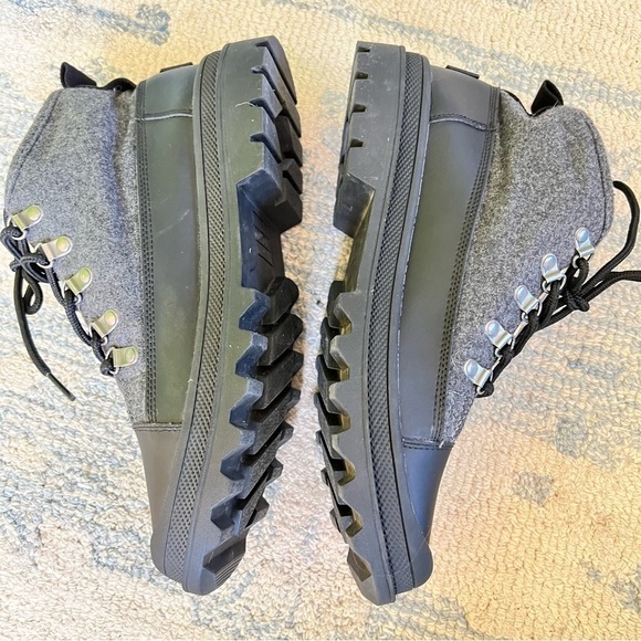 TOM’S MENS CORDOVA CHARCOAL WOOL LEATHER LACE UP HIKING BOOTS SIZE 9 NWT - Picture 3 of 9